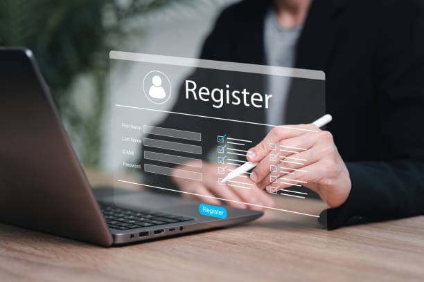 Online membership registration form on a laptop — apply for CASP membership through the official portal